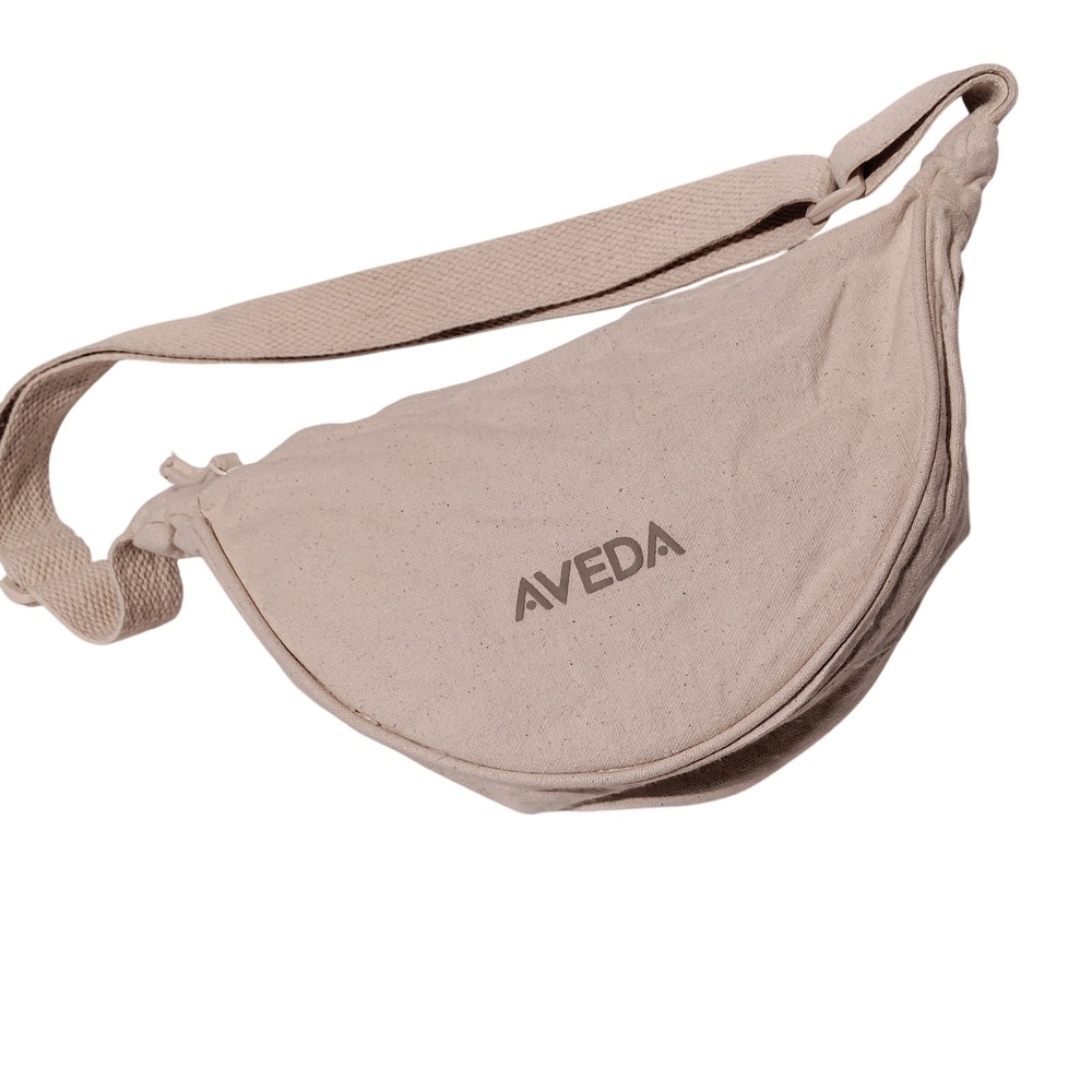 Aveda Cream Cotton Canvas Sling Bag Crossbody Belt Bag Adjustable Strap